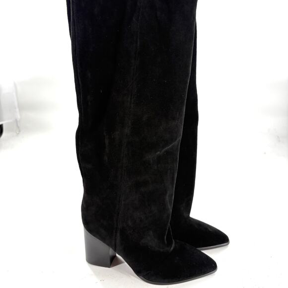 Nine West Chicke Knee High Boots 9.5 Black Suede NWOT Heel Tall Academia Prep - Picture 8 of 10